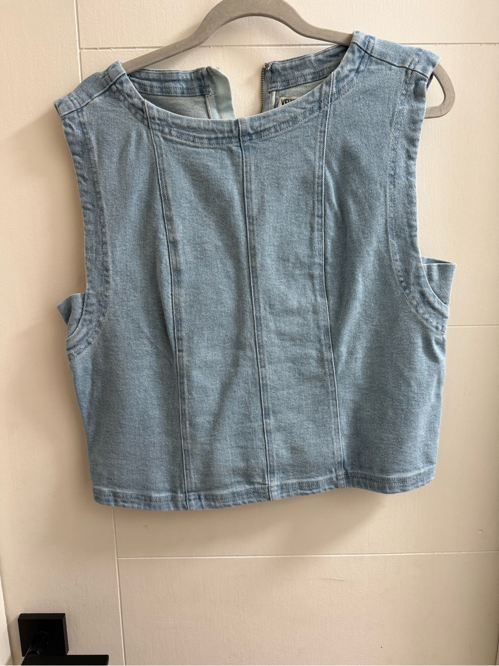 Velvet Heart Light Blue Denim Crop Top